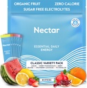 Nectar Energy Booster - Βιολογική καφεΐνη, B12 & ηλεκτρολύτες - Ζάχαρη Χωρίς & Μηδέν θερμίδες – Υγιεινός Καφές, Ενεργειακό Ποτό & Εναλλακτική Σόδα – Ενυδάτωση & Συμπλήρωμα Ενέργειας (Variety 18 Powder Packets)