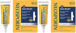 Neosporin + Maximum-Strength Pain Relief Dual Action Ointment, First Aid Topical Antibiotic & Analgesic Ointment for 24-Hour Infection Protection with Bacitracin Zinc & Pramoxine HCl,.5 oz (Pack of 2)