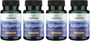 Swanson Apigenin-Bioflavonoid Supplement Natural Prostate Support-Metabolism & Nerve Health Support-Can Support Sleep & Relaxation 90 Caps, 50mg Her 4 Pack