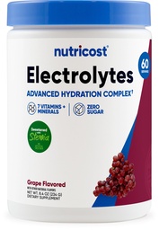 Nutricost Electrolyte Complex Powder (60 Σερβιέτες, Σταφύλι) - Συμπλήρωμα ενυδάτωσης Ποτό Μίγμα με Βιταμίνες και Ορυκτά