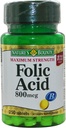 Nature's Bounty Folic Acid 800 mcg Tabletler En Güçlü 250 ea (Pack of 5)