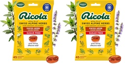 Ricola Sugar Free Original Natural Herb Cough Drops, 45 Count, Cough Suppressant & Throat Relieving Drops with Naturally Sourced Menthol, Pleasing Taste for Coughs & Throat Irritation Symptom Relief