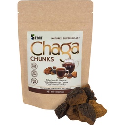 Sayan Siberian Pure Raw Chaga Mushroom Chunks με μαύρο Top Crust 4 Oz / 113 g – Premium Wild-Harved Αντιοξειδωτικό Τσάι για την υποστήριξη του ανοσοποιητικού, Focus και Digestive Υγεία - Μη ΓΤΟ
