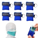 6 Pieces First Aid Respiratory Mask, Mini CPR Mask, Portable Respiratory Cloth, Pocket Mask, Mouth to Mouth Respiratory Protection for Emergency Rescue (Blue)