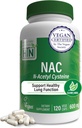 Sağlık Thru Beslenme NAC N-Acetyl-Cysteine 600 mg 120 Capsules | Vegan Onaylandı | Saf NAC Tamam | Sağlıklı Lung Liver Functions & Cellular Health | Non-GMO Soy & Gluten Free