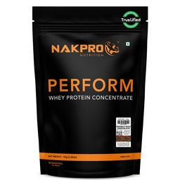 NAKPRO NUTRITION Perform Whey Protein Concentrate | 1kg DoubleRich-Chocolate | 24g Protein, Trustified Certified