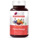 Bliss Welness Veg Omega 3 5 6 7 9 Supplement | Plant Based Algal (DHA), Flaxseed Oil (ALA), Pomegranate Seed, Sea Buckthorn, Borage (GLA), Rosemary Extract, Sunflower Extract & No Fish Oil | Supports Heart, Hair, Skin & Joint Health | 60 Vegan Softgel Capsules