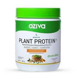 OZiva Bioactive Plant Protein Powder, 5.5g BCAA, Malabar Vanilla, 500g