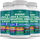 NEW AGE Eye Health Vitamins with Bilberry Lutein & Zeaxanthin Lycopene Resveratrol Resveratrol Grape Seed Extract Aspaxanthin - Βιταμίνη ματιών - 180 κόμης