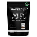 NAKPRO NUTRITION Platinum Whey Protein Isolate | 1kg Unflavoured | 31g Protein| Trustified Certified