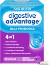 Digestive Health, Daily Probiyotiks for Women & Men, Supports Gut Health, Occasional Bloating & Diarrhea, Minor Abdominal Discomfort, ve Immune Support, 60ct Capsules