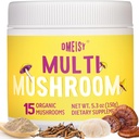 Mushroom Toz | Mushroom Coffee, 20in-1 Mushroom Kompleksi Lions Mane Toz, Reishi, Cordyceps, Türkiye Tail & Herbs, Brain Supplements for Memory and Focus, Energy, Immunity - 5.3oz