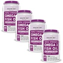 HealthyHey Nutrition Fish Oil - Omega 3 Mercury Free (2000 Mg) Burpless - 60 Softgel (600 EPA & 400 DHA) - Pack of 4