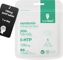 Serotonin Supplements (60) | 1-a-Day Serotonin Mood Support | 5HTP 100mg Per Tablet from Griffonia Seed Extract | Natural Serotonin Booster | 2 Month Supply