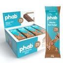 Phab Mocha Nut Fudge Protein Bar with 21g Protein, 8g High Fibre & 0 Added Sugar 100% Vegetarian | Healthy & Tasty Protein bars | Trans Fat-Free & No Preservatives Protein bars (Pack of 12 x 65g)