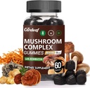 Aslan'ın Mane ile 1 Mushroom Gummies with Lion's Mane for Focus Supplement and Energy Supplements to Support Immune System De-Stress Boost Mood & Energy 60 Kom Countbucha Flavor