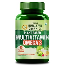 Vlado’s Himalayan Organics Omega-3 Capsules with plant based Multivitamin with Vitamin B1,B2,B3,B5,B6,B7,B9,B12, C, D3, E, K2, Chromium, Magnesium, Zinc, EPA & DHA - 60 veg capsules