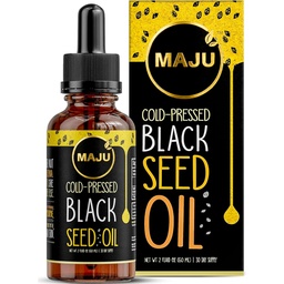 Maju Superfoods Black Seed Oil - 3 φορές TQ, κρύο-Pressed, Travel Size, 100% Turkish Black Cumin Seed Oil, υγρό καθαρό μαύρο σπόρο, γυάλινο μπουκάλι, 2 Oz