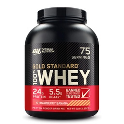 Optimum Nutrition Gold Πρότυπο 100% Whey Protein Powder, Φράουλα Μπανάνα, 5 Λίρες (Packaging May Vary)
