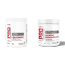GNC Pro Performance L-Glutamine 5000 Mg - 50 Servings - 0.55Lbs, 250 Gm (Unflavor) Creatine Monohydrate, (Unflavoured, 100 Grams Powder) COMBO