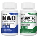 NutriJa NAC 600mg + Green Tea Extract 500mg Combo | 60 Capsules Each | Antioxidant Support Supplement Bundle