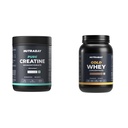Nutrabay Pure Micronised Creatine Monohydrate Powder – 400g, Unflavoured With Gold Whey Protein Concentrate with Digestive Enzymes – 1kg, Rich Chocolate Crème