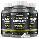 Carbamide Forte Carbamide Forte L Carnitine Supplement 1000mg Capsules for Men & Women | Pre Workout Supplement - 60 Veg Capsules (Pack of 3)