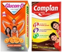 Complan Nutrition Drink Powder for Children, Royale Chocolate Flavour, 1 Kg & Glucon-D Tangy Orange Glucose Powder, 1Kg