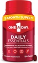 Bir Gün Daily Essentials, Kadınlar ve Erkekler için Multivitamin, Sağlıklı Beyin ve Kas Fonksiyonlar ve Immune Health, Yetişkin Multivitamin D, E ve Vitamin B12, 150 Kont