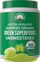 Peak Performance Unsweetened Organic Greens Superfood Powder. Super Greens Powder with 25+ Organic Ingredients for Max Energy and Athletic Performance. Vegan Keto Green Juice Daily Drink