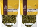 Pure & Sure Organic Green Gram Whole | Healthy & Wholesome | Rich In Fiber, High Protein, No Preservatives | 500Gm (Pack of 2)