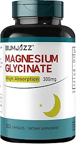 Magnezyum Glycinate Supplement - Supplement Glycinate 300 mg - Yüksek Absorpsiyon Vegan Essential Mineral Supplement 300 Capsules için% 100 Chelated