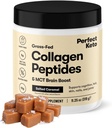 Perfect Keto Collagen Peptides Protein Peptides Σκόνη με MCT Oil, Hydrolyzed Collagen, Type I & III Συμπλήρωμα, Gluten Free Grass Fed, Low Carb, Keto Coffee Creamer, Collagen για γυναίκες & άνδρες, Αλατισμένο Caramel