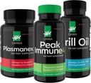 Daiwa Peak Immune 4 - Natural Immune System Booster + Plasmanex 1 – Blood Circulation Supplement + Krill Oil – Omega 3 Krill Oil Capsules
