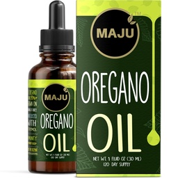 Maju Superfoods Ρίγανη σταγόνες πετρελαίου, ισχυρό 90%+ Carvacrol (1 fl Oz) Άγριο αιθέριο έλαιο Μεσογείου από Ρίγανο υγρό, Aceite de Oregano, ανοσοποιητικό και εποχιακή υποστήριξη