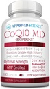 Approved Science® CoQ10 MD - Extra Strength 300mg Pure CoQ10 with Bioperine® for Faster Absorption - Optimal Support - 3 Month Supply