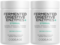 Codage Fermented Digestive Enzymes Supplement 3-Month Supply - 14 Digestive Enzymes, Probiotics, Prebiotics, Fermented Botanicals, Plant-based Multi Pancreatic Enzymes - 1 Capsule a Day - 2-Pack
