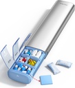 Vaydeer 7 Gün Pi Weekly Organizer (Bir Güne Destek) Metal Seyahat Pill Case, Büyük Kapasite Günlük Sevimli Pill Box for Supplements, Pills, Vitamins and Drug (Sliver)
