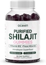 Organiks Ocean Shilajit for Men and Women - Natural Supplement with Vitamin B12, Kromium ve Selenium for Age-Defying, Energy, Hormon Support and More - 60 Shilajit Gummies