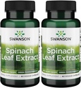 Swanson Spinach Leaf Extract - Βότανο συμπλήρωμα Προώθηση της συνολικής υγείας - Πράσινα τρόφιμα Φόρμουλα w/Beneificial Thylakoids & Chlorophyl - (60 Veggie Κάψουλες, 650mg Κάθε) (2 Pack)