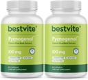 BESTVITE Pycnogenol 100 mg (120 Capsules) (60x2) - Fransız Deniz Ev Bark Ekstraksiyonu - Gluten Ücretsiz - GMOS