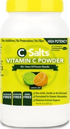 C-Salts Vitamin C Powder Supplement - 100% Pure High Dose Buffered Vitamin C Powder for Immune Support - Βιολογική, Χωρίς ζάχαρη, Vegan, Non-GMO, Στομάχι-Φιλικά, Λεμόνι Lime 8oz