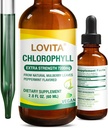 Lovita Chlorophyll Liquid Drops, High Potency 120 mg/mL, 7,200 mg per Şişe, Doğal Enerji ATM & Immune Support, Internal Deodorant, Skin Health, Vegan & Non-GMO, Mint Flavor, 60 hizmet