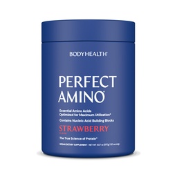 BodyHealth PerfectAmino Powder - BCAA και EAA Powder για την προετοιμασία και μετά την προπόνηση - Amino Acid Energy Drink for Men and Women to Support Lean Muscle and Recovery - Φράουλα - 120 Services