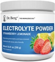 Dr. Berg Zero Sugar Hydration Keto Electrolyte Powder - Ενισχυμένο w/ 1000 mg Κάλιο & Αλάτι Real Ιμαλαΐων (NOT Table Salt) - Συμπληρώματα Ενυδάτωσης Λεμονάδας Φράουλας - 50 Σερβιέτες