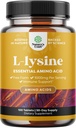 L Lysine 1000mg Free Form - High Strength L-Lysine Supplement for Eye Health Lip Care Collagen Synthesis and Immune Support - Essential Amino Acid Vegan Non- GMO 1000mg per Serving - 100 Tablets