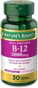 Vitamin B12 by Nature's Bounty, Dual Layer Dietary Supplement, Quick Release and Extended Release, Υποστηρίζει τον ενεργειακό μεταβολισμό και την υγεία του νευρικού συστήματος, 5000mcg, 30 δισκία