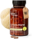 Plant Therapy Lion's Mane Mushroom Supplement Capsules ABD 4 Ay Supply Supports Brain Health, mental Clarity & Memory Supplements for Women & Men 120 Vegetarian Capsule