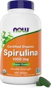 Şimdi Gıdalar Organik Spirulina 1000 mg Tablet - 300 Kont - Non-GMO, Super Green Whole Food Supplement - Double Strength 1000 mg - Doğal Occurring Beta-Carotene (VIT A), B-12 ve GLA