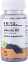 Briyo Vitamin d3 chewable Tablet - 2000 IU (50 mcg Per Serving) - Delicious Natural Grape Flavor, 90 Count
